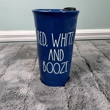 Caneca de viagem Rae Dunn vermelha branca e bebida cerâmica 500 ml 17 oz café chá comprar usado  Enviando para Brazil