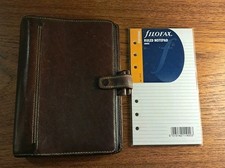 Vintage Filofax Personal Kendal. Couro marrom raro e macio com régua e bloco de notas, usado comprar usado  Enviando para Brazil