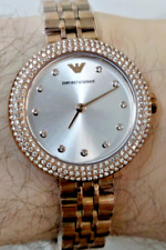 Relógio de quartzo feminino modificado Emporio Armani ouro rosa aço inoxidável AR11438 comprar usado  Enviando para Brazil