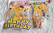 Usado, novo LOTE DE SUPRIMENTOS DE ANIVERSÁRIO POKEMON banner bolo cupcake toppers decoração pendurada comprar usado  Enviando para Brazil