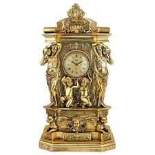 Designerski zegar kominkowy Toscano Chateau Chambord, złoty, 51 cm na sprzedaż  PL