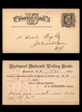 MayfairStamps US 1884 New York National Mohawk Valley Bank to Johnston Estado Usado comprar usado  Enviando para Brazil