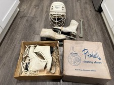 Usado, Lote de capacete feminino e Cooper vintage Ice Figure Skates Riedell Red Wing com caixa comprar usado  Enviando para Brazil