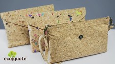 Bolsa estilingue de cortiça design envelope feito à mão materiais ecológicos e sustentáveis, usado comprar usado  Enviando para Brazil