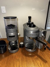 Máquina de café expresso Kitchenaid e moedor de café rebarba + acessórios - cor cinza comprar usado  Enviando para Brazil
