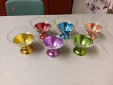 Pratos Sherbet Vintage Colorama Vidro Alumínio Anodizado 8 Cores Diferentes P/2 comprar usado  Enviando para Brazil