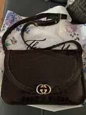 Bolsa de mão Gucci crocodilo, marrom muito bom estado comprar usado  Enviando para Brazil
