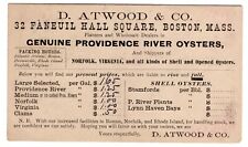 Cartão postal Atwood & Co Providence River Oysters Boston MA em 1885 comprar usado  Enviando para Brazil