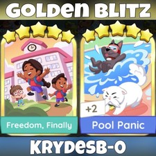 Freedom, Finalmente & Pool Panic :- Adesivos Mono_Poly_Go Gold Blitz⚡️(Mais barato) comprar usado  Enviando para Brazil