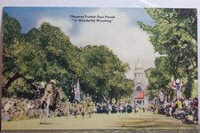 Cartão postal antigo vintage Wyoming WY Wonderful Cheyenne Frontier Days Parade PC comprar usado  Enviando para Brazil