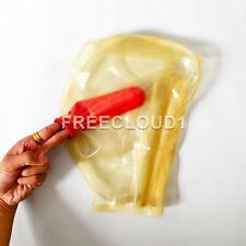 Usado, Máscara de borracha transparente com tubo bucal máscara de látex fetiche clube roupas BDSM comprar usado  Enviando para Brazil