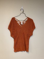 Suéter feminino Puff & Bear laranja pulôver tamanho pequeno casual crochê, usado comprar usado  Enviando para Brazil