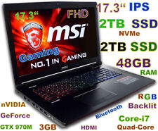 Usado, SSD para jogos 17,3" MSI GT72VR i7-QUAD 4TB (NVMe + SSD) 48GB GeForce GTX 970M 3GB comprar usado  Enviando para Brazil