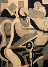 Cubist charcoal drawing for sale  Ledyard