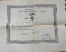 Légion honneur diplôme d'occasion  Menton