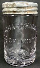 Jarro de vidro antigo publicitário Richard Hudnut químico vaso sanitário cerrado década de 1890 raro comprar usado  Enviando para Brazil