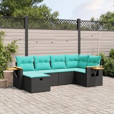 vidaXL Conjunto de Sofá de Jardim Preto PE Rattan Grande Conjunto de Sofá de Jardim Modular comprar usado  Enviando para Brazil