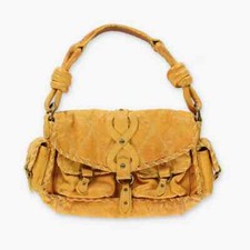 Bolsa de couro amarela ISABELLA FIORE acolchoada Whipstitch Y2K comprar usado  Enviando para Brazil