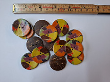 Botões redondos de madeira 6 x 32 mm casca de coco 2 furos comprar usado  Enviando para Brazil