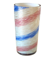 Vaso de vidro vintage Murano listrado rosa e azul arte aventurina (Fratelli Toso) comprar usado  Enviando para Brazil