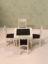 Ideal Juego de MESA Y SILLAS PLEGABLES Vintage plástico casa de muñecas muebles lote 1:16   segunda mano  Embacar hacia Mexico