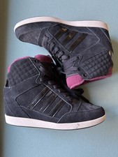 Tênis Adidas Neo Feminino Cunha Escondida Preto Roxo Camurça Sapato Moda Tamanho 9.5, usado comprar usado  Enviando para Brazil