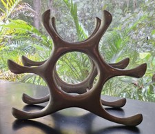 Suporte de garrafa de vinho moderno meados do século acessório de bar metal design abstrato, usado comprar usado  Enviando para Brazil
