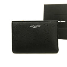 Usado, Carteira bifold de couro logotipo Saint Laurent/4AF0427 comprar usado  Enviando para Brazil