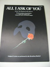 Partituras All I Ask of Your ORGAN Phantom of the Opera Andrew Lloyd Webber comprar usado  Enviando para Brazil