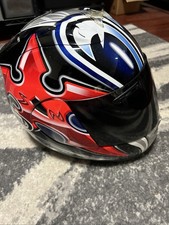 Capacete Arai RX-7 Corsair médio Nakano Shuriken azul vermelho branco Drudi Performance comprar usado Capacete Arai RX-7 Corsair médio Nakano Shuriken azul vermelho branco Drudi Performance comprar usado  Enviando para Brazil