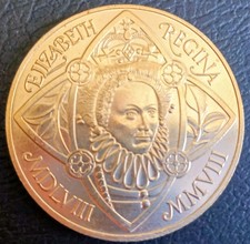 NOVO NO MERCADO-Retro Queen Eliz II 2008 £5-450º Aniversário Adesão de Eliz I comprar usado  Enviando para Brazil
