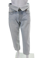 Calça jeans feminina Jean Atelier botão mosca lavagem leve perna reta tamanho 25 comprar usado  Enviando para Brazil