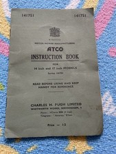 Vintage atco instruction for sale Vintage atco instruction for sale  NUNEATON