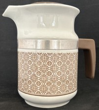 Vintage Pozzani Porcelana Porcelana Tea Pot Branco com Cesta Marrom Tecer MCM, usado comprar usado  Enviando para Brazil