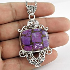 Viola Rame Turchese Gemma Argento Sterling Massiccio Dicembre Handmade Ciondolo comprar usado Viola Rame Turchese Gemma Argento Sterling Massiccio Dicembre Handmade Ciondolo comprar usado  Enviando para Brazil