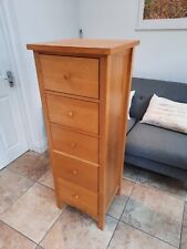 5 drawers chest tall oak for sale  TRING