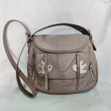 Bolsa tiracolo Marc Jacobs couro granulado cinza pétala metal pássaros enfeitados  comprar usado  Enviando para Brazil