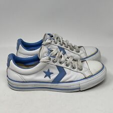 Zapatillas deportivas Converse Star Player para mujer 8 blancas azules de cuero retro de caña baja segunda mano  Embacar hacia Argentina