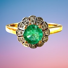 Emerald diamond cluster for sale  READING