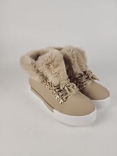 Botas de inverno femininas bronzeadas tamanho EUA 8.5/UE 39 acabamento de pele de cano curto comprar usado  Enviando para Brazil