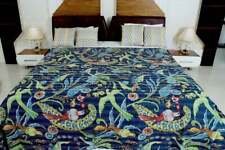 Edredón Queen Kantha colcha colcha manta estampado de pájaro indio segunda mano  Embacar hacia Mexico
