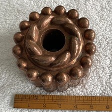 Molde redondo canelado de cobre forrado de estanho, vintage martelado para bolo, pudim Aspic, usado comprar usado  Enviando para Brazil
