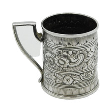 Caneca de batizado floral prata esterlina George III Tankard AF antiga 1800 Londres comprar usado  Enviando para Brazil