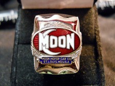 MOON MOTOR CO 1918 Anel de Prata Níquel Marrom Esmalte Cromado Medalhão Escolha Tamanho comprar usado  Enviando para Brazil