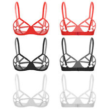 Usado, Sutiã feminino enjaulado copos mamilos abertos push up underwired oco bustiê lingerie comprar usado  Enviando para Brazil