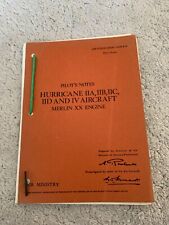 Pilots notes hurricane for sale  LONDON
