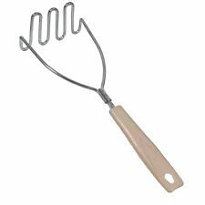Espremedor de batata vintage EKCO EUA aço inoxidável ziguezague bege amêndoa cabo de espiga de milho comprar usado  Enviando para Brazil