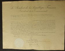 Usado, Général de GAULLE & COUVE de MURVILLE autographe / LIECHTENSTEIN / BREVET CONSUL comprar usado  Enviando para Brazil