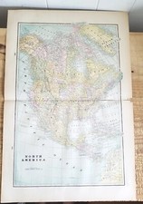 AMÉRICA DEL NORTE/DOMINIO DE CANADÁ/POLAR. 1897 DOBLE CARA 21,3" X 14,5 MAPA*CINTADO segunda mano  Embacar hacia Mexico