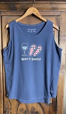 Camiseta regata Life Is Good Crusher feminina tamanho XL azul “Keep It Simple” comprar usado  Enviando para Brazil